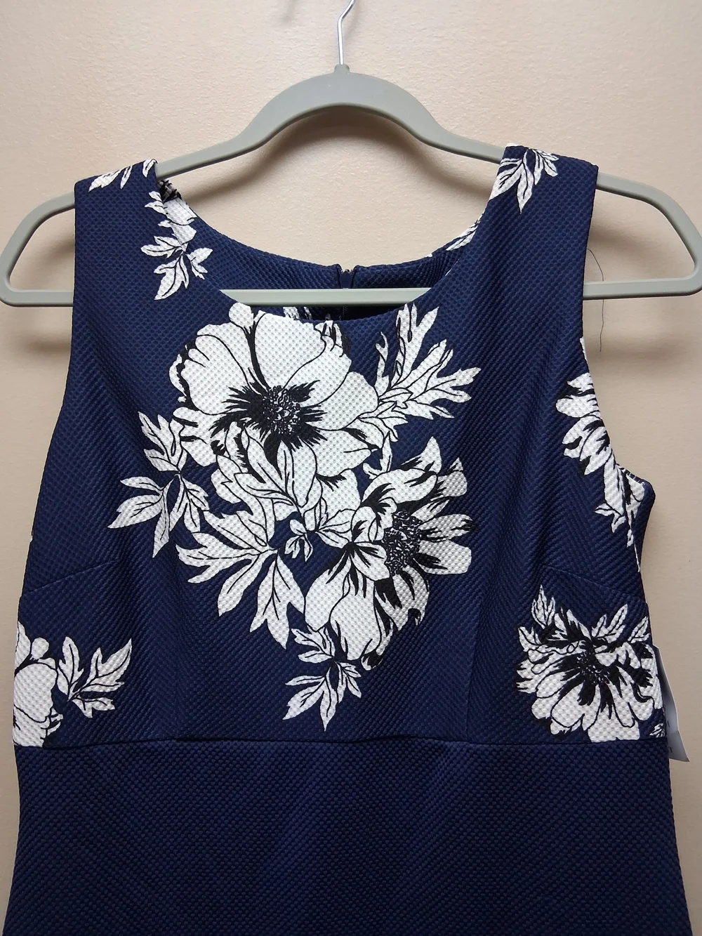Danny & Nicole Navy Blue Floral Cropped Jacket & Sheath Dress Set Size 10 NWT